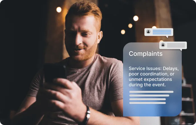 Chatbot handling event-related complaints